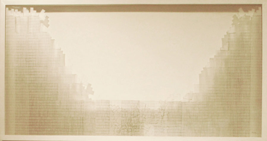 <Simple Yet Complex 1, Graphite,Transparent Drawing Paper, 24X48 inches, 2014, 