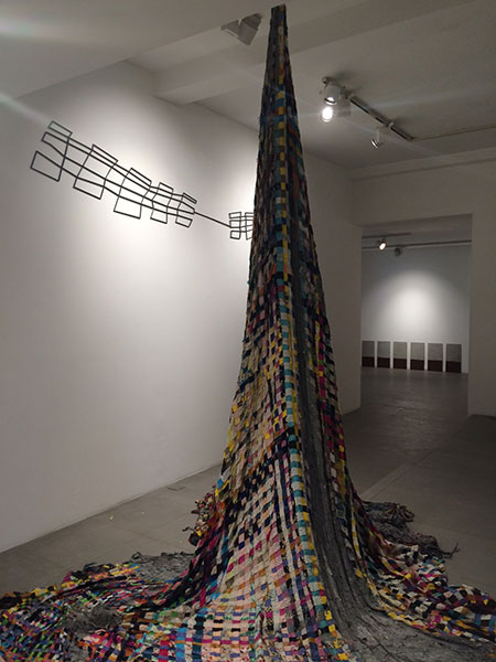 <Cement Weave - Cement - cloth - 132 x 126 x 126 inches - 2016 (4), 