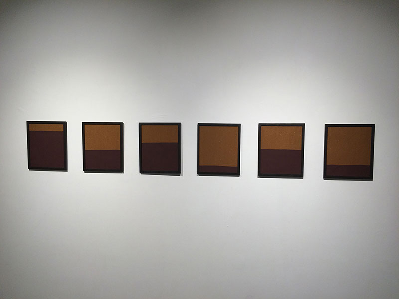 <A world apart - Red - oxide on sandpaper - ED 5_+2 - Set of 6 - 11.5 x 102016, 