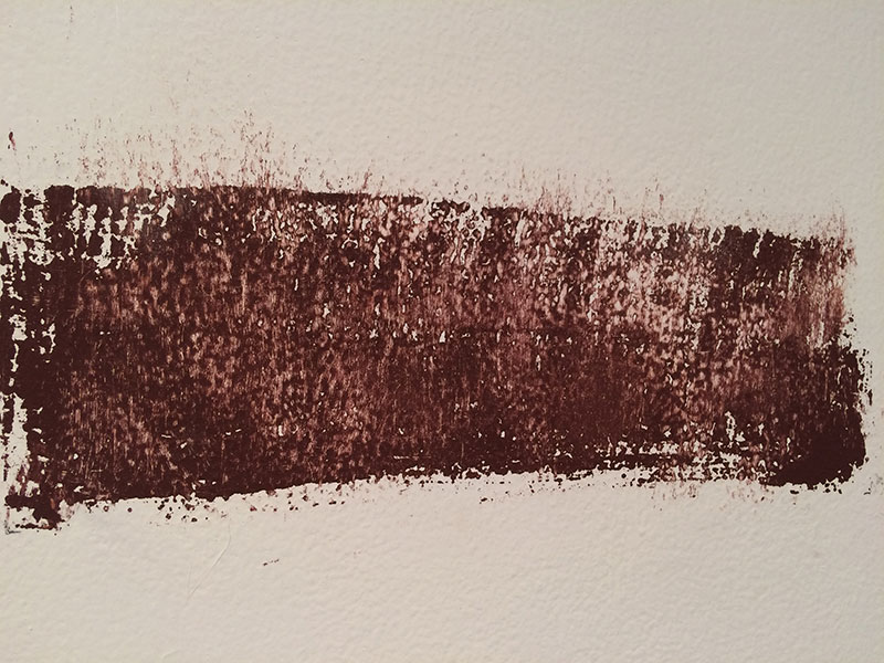 <In difference - Impression on Wall - Red Oxide on sand paper - 11 x 9 inches - 2016 (4), 