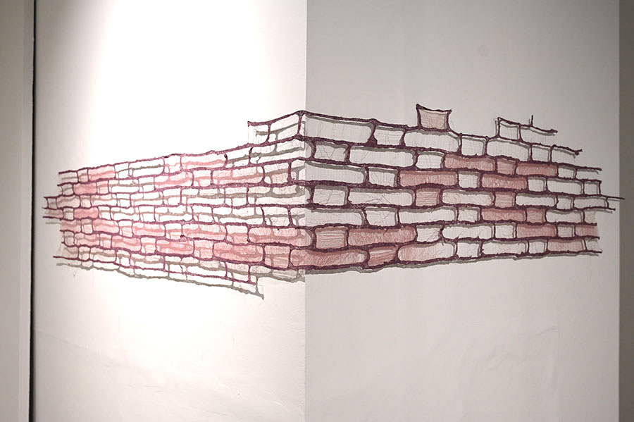 Brick fragments in dull lavender/ aubergine, 2020-21