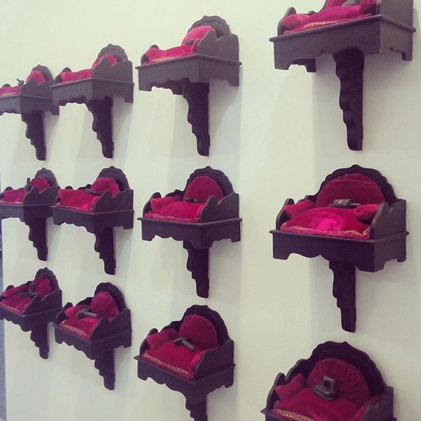 <Black God, Black Marble,Wooden Throne,Stand,Velvet Pillows, 10x7x5 Inches Each (Set Of 12), 2012, 