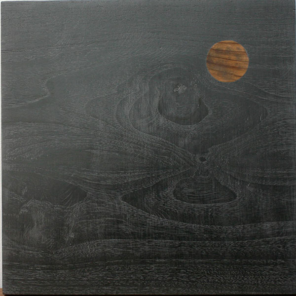 <Graphite and Dry Pastel on Teak Wood, 18 x 18 inches, 2015, 