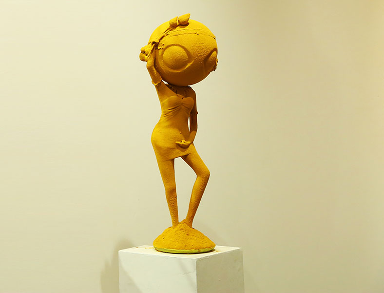 <Shalbhanjika, Fiber,Haldi, 29hx14d inches, 2015, 